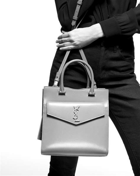 ysl small uptown tote in glazed leather|Saint Laurent.